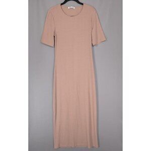 Reformation Women's LARGE‎ Dosch Maxi Dress Buff Bodycon Rib Knit Backless Sexy